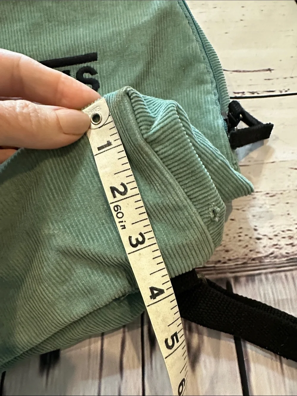 Vans Corduroy Backpack in Sage Green with Black Logo